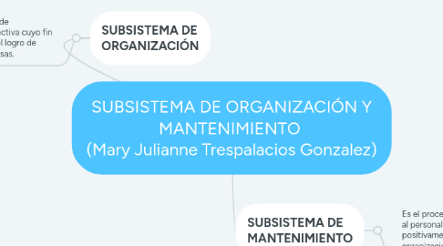 Mind Map: SUBSISTEMA DE ORGANIZACIÓN Y MANTENIMIENTO  (Mary Julianne Trespalacios Gonzalez)