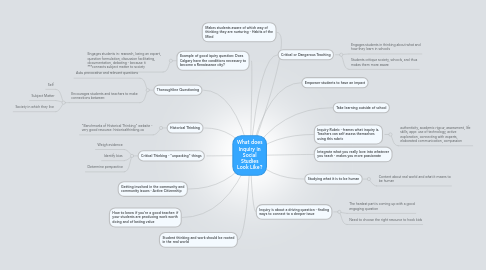 Mind Map: What does Inquiry in Social Studies Look Like?