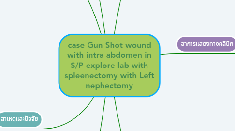 Mind Map: case Gun Shot wound with intra abdomen in S/P explore-lab with spleenectomy with Left nephectomy