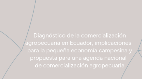 Mind Map: Diagnóstico de la comercialización agropecuaria en Ecuador, implicaciones para la pequeña economía campesina y propuesta para una agenda nacional de comercialización agropecuaria