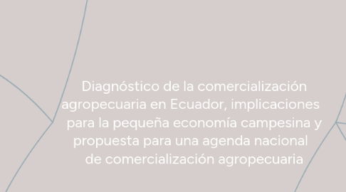 Mind Map: Diagnóstico de la comercialización agropecuaria en Ecuador, implicaciones   para la pequeña economía campesina y propuesta para una agenda nacional   de comercialización agropecuaria