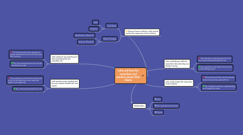 Mind Map: Julie and how her coworkers and mentors assess their clients