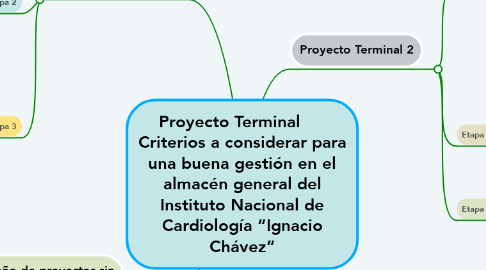 Mind Map: Proyecto Terminal      Criterios a considerar para una buena gestión en el almacén general del Instituto Nacional de Cardiología “Ignacio Chávez”