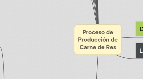 Mind Map: Proceso de Producción de Carne de Res
