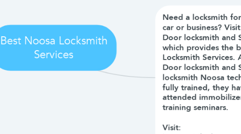 Mind Map: Best Noosa Locksmith Services