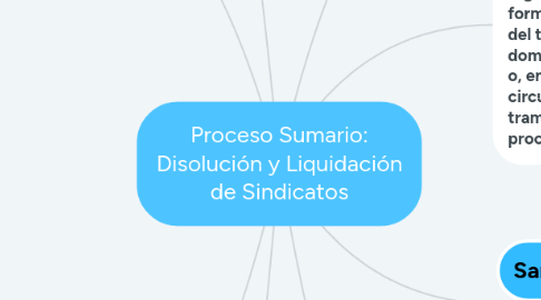 Mind Map: Proceso Sumario: Disolución y Liquidación de Sindicatos