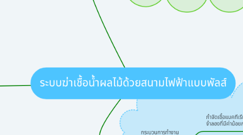 Mind Map: ระบบฆ่าเชื้อน้ำผลไม้ด้วยสนามไฟฟ้าแบบพัลส์