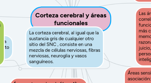 Mind Map: Corteza cerebral y áreas funcionales