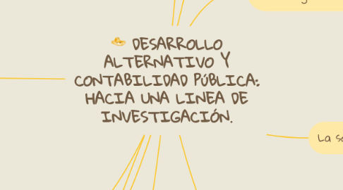 Mind Map: DESARROLLO ALTERNATIVO Y CONTABILIDAD PúBLICA: HACIA UNA LINEA DE INVESTIGACIÓN.