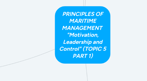 Mind Map: PRINCIPLES OF MARITIME MANAGEMENT "Motivation, Leadership and Control" (TOPIC 5 PART 1)