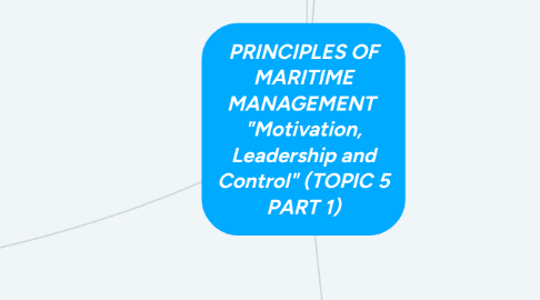 Mind Map: PRINCIPLES OF MARITIME MANAGEMENT  "Motivation, Leadership and Control" (TOPIC 5 PART 1)