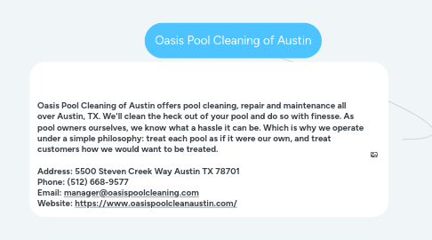 Mind Map: Oasis Pool Cleaning of Austin