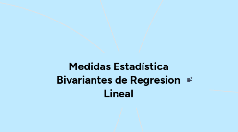 Mind Map: Medidas Estadística Bivariantes de Regresion Lineal