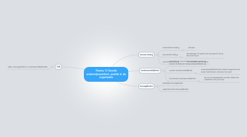 Mind Map: Thema 13 functie onderwijsassistent, positie in de organisatie