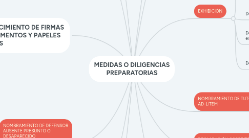 Mind Map: MEDIDAS O DILIGENCIAS PREPARATORIAS