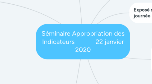 Mind Map: Séminaire Appropriation des Indicateurs             22 janvier 2020