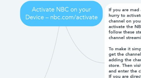 Mind Map: Activate NBC on your Device – nbc.com/activate