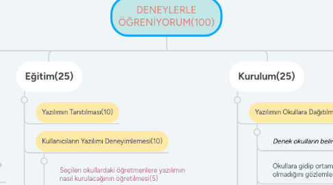 Mind Map: DENEYLERLE ÖĞRENİYORUM(100)