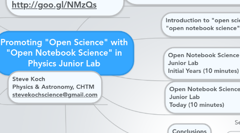 Mind Map: Promoting "Open Science" with "Open Notebook Science" in Physics Junior Lab