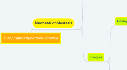 Mind Map: Conjugated hyperbilirubinemia