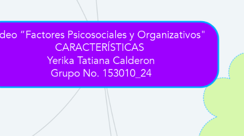 Mind Map: Vídeo “Factores Psicosociales y Organizativos"   CARACTERÍSTICAS  Yerika Tatiana Calderon Grupo No. 153010_24