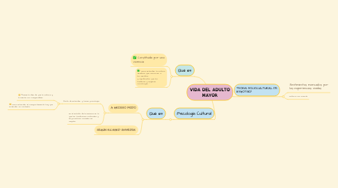 Mind Map: VIDA DEL ADULTO MAYOR