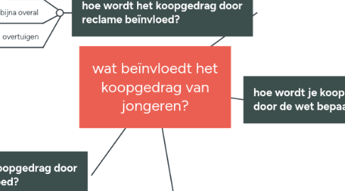 Mind Map: wat beïnvloedt het koopgedrag van jongeren?