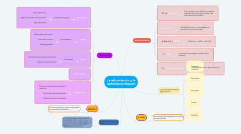 Mind Map: La alimentación y la nutrición en Mexico.