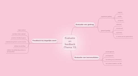 Mind Map: Evaluatie en feedback (Thema 13)