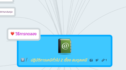 Mind Map: ปฎิบัติการเคมีทั่วไป 2 เรื่อง สมดุลเคมี