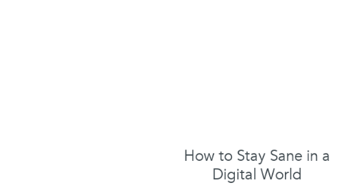 Mind Map: How to Stay Sane in a Digital World