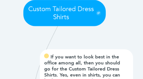 Mind Map: Custom Tailored Dress Shirts