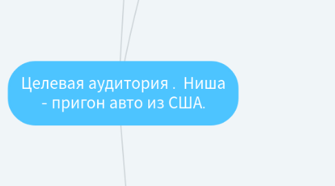 Mind Map: Целевая аудитория . Ниша - пригон авто из США.