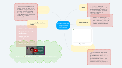 Mind Map: Perspectivas de los procesos defensivos