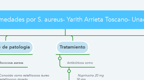 Mind Map: Enfermedades por S. aureus- Yarith Arrieta Toscano- Unad