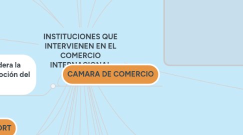 Mind Map: INSTITUCIONES QUE INTERVIENEN EN EL COMERCIO INTERNACIONAL