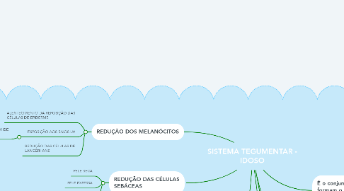 Mind Map: SISTEMA TEGUMENTAR - IDOSO