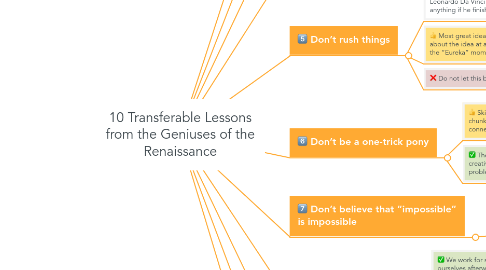 Mind Map: 10 Transferable Lessons from the Geniuses of the Renaissance