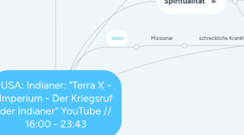 Mind Map: USA: Indianer: "Terra X - Imperium - Der Kriegsruf der Indianer" YouTube // 16:00 - 23:43