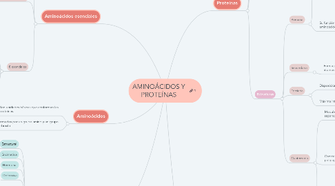 Mind Map: AMINOÁCIDOS Y PROTEÍNAS