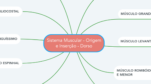 Mind Map: Sistema Muscular - Origem e Inserção - Dorso