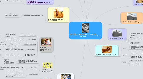 Mind Map: PROCESO DE FABRICACIÓN DE HARINA