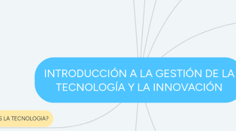 Mind Map: INTRODUCCIÓN A LA GESTIÓN DE LA TECNOLOGÍA Y LA INNOVACIÓN