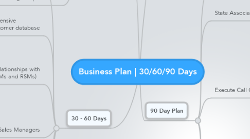Mind Map: Business Plan | 30/60/90 Days