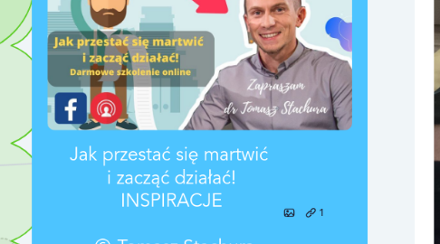 Mind Map: Jak przestać się martwić  i zacząć działać! INSPIRACJE   Ⓒ Tomasz Stachura mapymysli.net