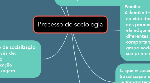 Mind Map: Processo de sociologia
