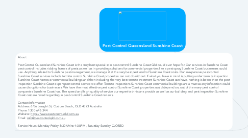 Mind Map: Pest Control Queensland Sunshine Coast