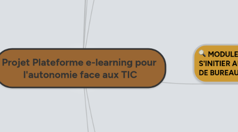 Mind Map: Projet Plateforme e-learning pour  l'autonomie face aux TIC