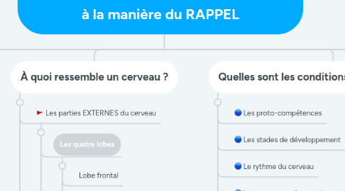 Mind Map: CERVEAU, MÉMOIRE ET IMAGINATION à la manière du RAPPEL