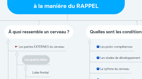 Mind Map: CERVEAU, MÉMOIRE ET IMAGINATION  à la manière du RAPPEL